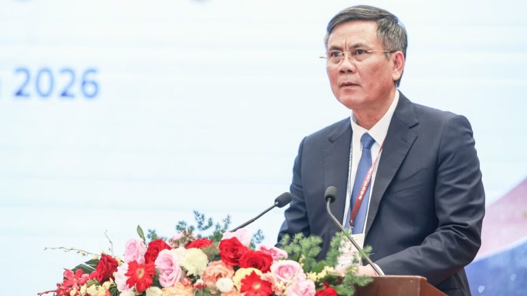 Đồng chí Trần Thắng, Ủy viên Ban Thường vụ Đảng ủy Mặt trận Tổ quốc, các đoàn thể Trung ương, Phó Chủ tịch Ủy ban Trung ương Mặt trận Tổ quốc Việt Nam phát biểu chỉ đạo tại Đại hội. (Ảnh: QUANG VINH)